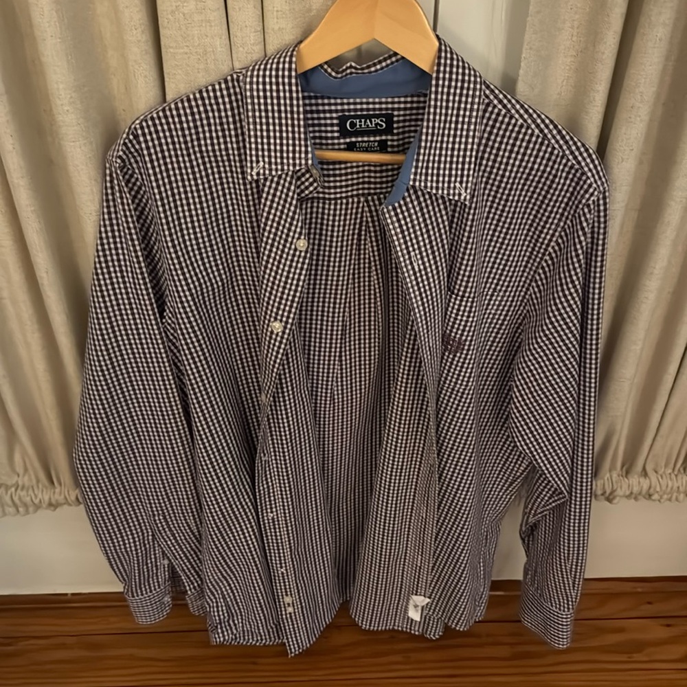 Chaps, Large purple checkered button down